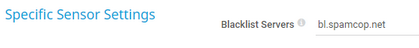 Specific Sensor Settings Specific Sensor Settings